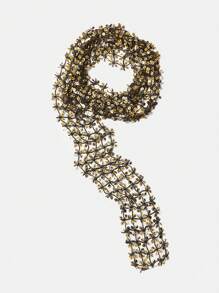 SHEIN BAE 亮片裝飾中空時尚女士圍巾派對配件 - 彩色 - 查看 2