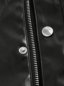 Manfinity Homme Men's Pu Motorcycle Vest - Black - View 3