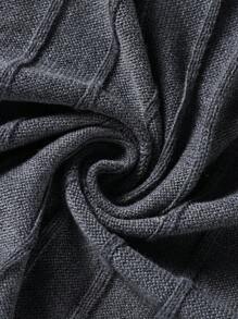 Manfinity Homme 男士純色寬鬆落肩開襟衫 - 深灰色 - 查看 4