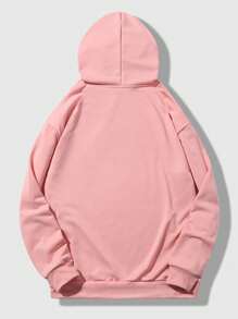 ROMWE MEN Street Life 男款印花粉色連帽衫 - 粉色 - 查看 2