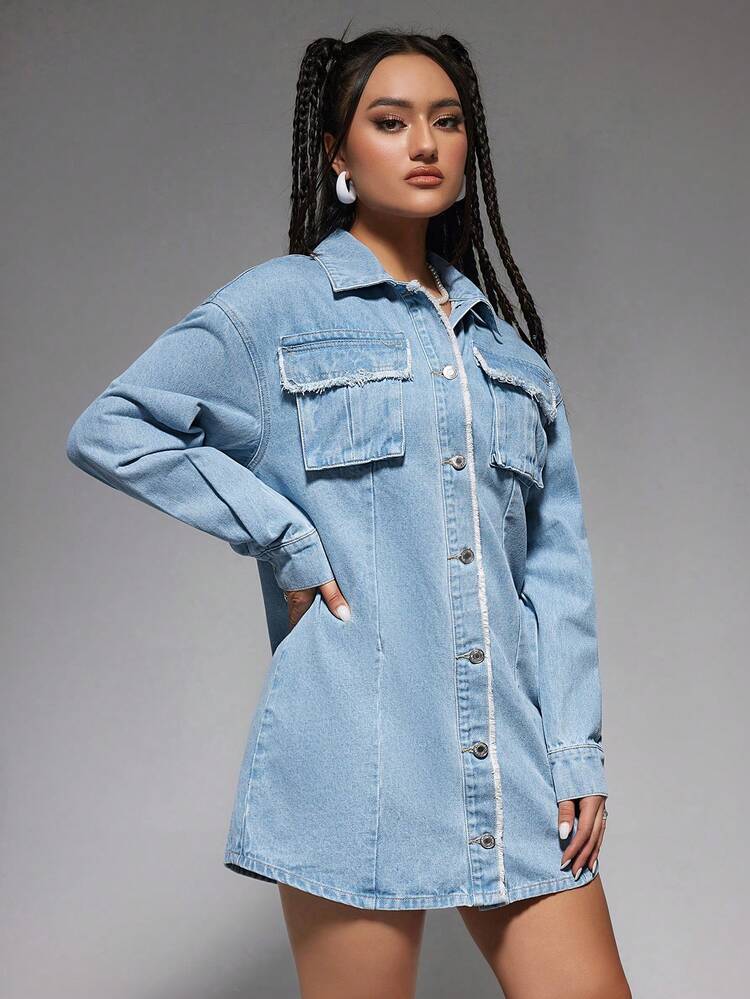 Momo A Bu Flap Pocket Dress Without Waistband