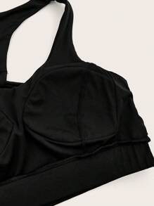 VARSITIE Sports Yoga Basic Chest Cup&Backless With TANK TOP - Black - View 7