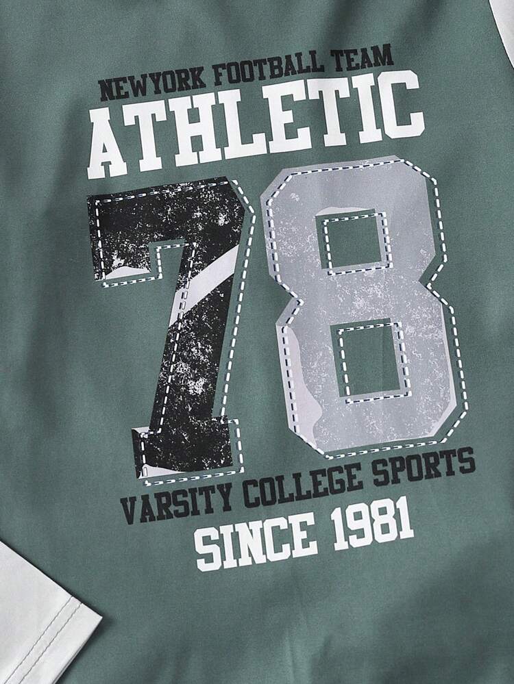 Tween Boy Letter Graphic Colorblock Tee & Pants PJ Set