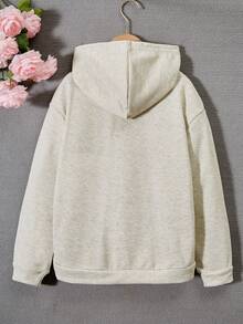 SHEIN 少女字母印花卫衣 - 灰色 - 查看 2