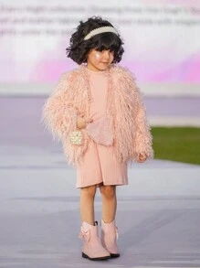 SHEIN Young Girl Casual Woven Coat