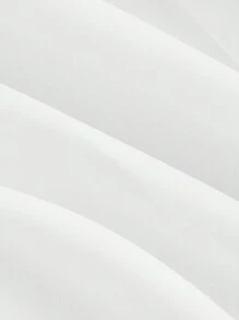 SHEIN MOD Hơn Lá sen tỉa tay áo lá sen Áo sơ mi Crop - trắng - Xem 3