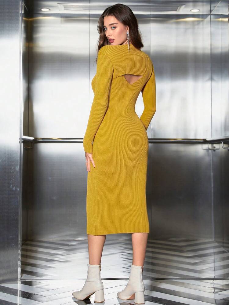 Women's Hollow Out Sweater Dress