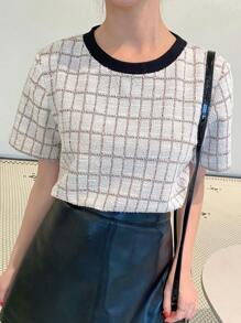 Dazy Star Của phụ nữ In kẻ sọc Áo thun - Nhiều màu - Xem 1