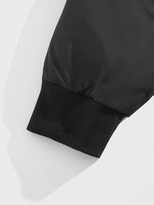 SWAVVY Áo khoác đệm cổ bóng chày túi xéo cho nam - màu đen - Xem 5