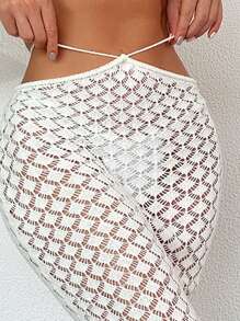 SHEIN Swim Falda Cubierta De Punto Ahuecada Para Mujer