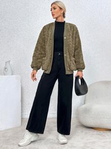 SHEIN Essnce Oversized Plush Coat