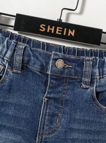 SHEIN Young Boy Casual Mid-Rise Washed Jeans