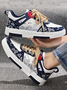 時尚色塊運動鞋，多種顏色，四季皆宜男士獨特個性風格高筒運動鞋，街頭潮流平底步行鞋，短毛絨中底，適用於少年滑板