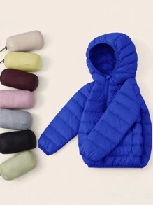 Tween Boy Hooded Padded Coat (Big Kid) - Royal Blue - View 1