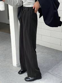 FRIFUL Women's Striped Trousers - Black - View 2