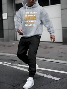 Men's Printed Two-piece Set - Light Grey - View 1