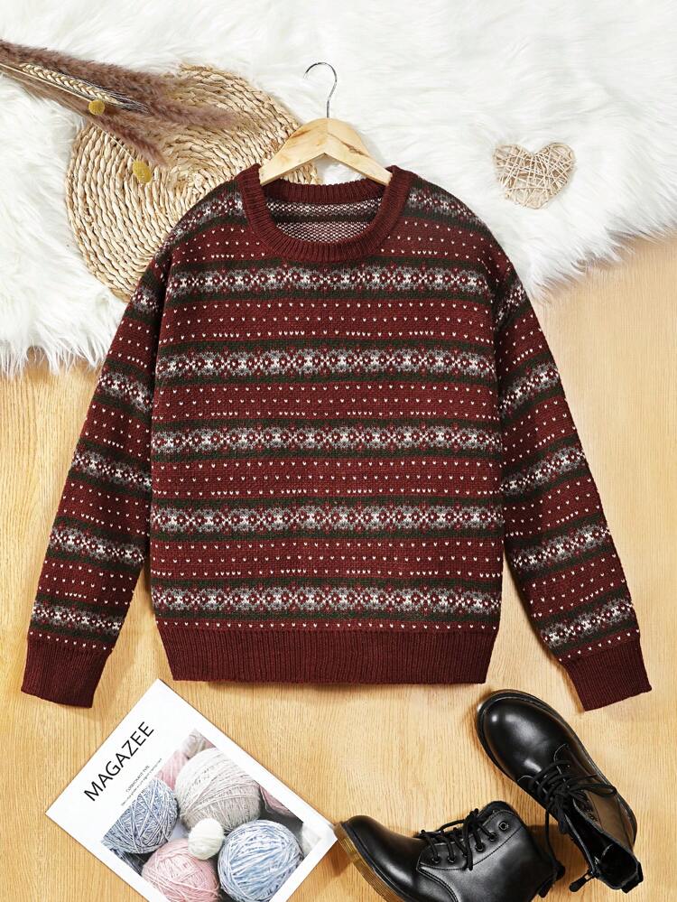 Teen Girls' Striped Sweater Pullover