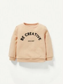 Newborn Baby Boys' Knitted Soft Letter Print Round Neck Sweatshirt Two Piece Set - Multicolor - View 8