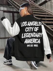 SHEIN Unity Chaqueta De Mujer - Blanco y Negro - Ver 1