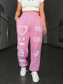 SHEIN EZwear 大碼衛褲 - 粉色 - 查看 1