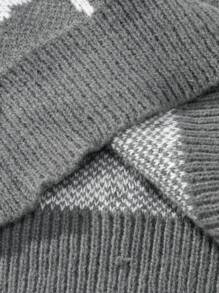 Manfinity Roghcode Men's Patterned Drop Shoulder Sweater - Dark Grey - View 3