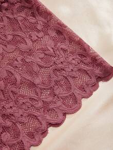 Women's Solid Color Lace Boyshorts - Black - View 3