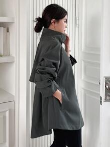 Dazy Star 女士纯色商务休闲风衣，秋季女式夹克，秋季女装