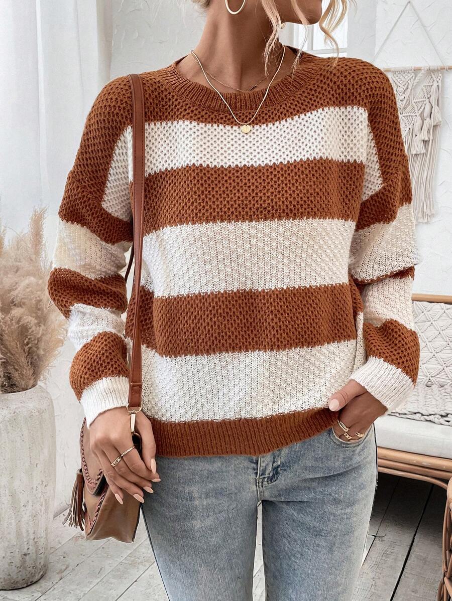 SHEIN Essnce Hai âm Thả vai Áo len - Nhiều màu - Xem 1