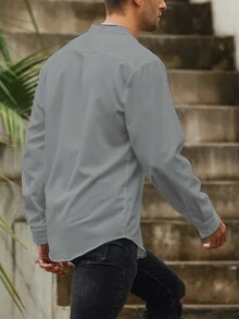 Manfinity Homme 長袖襯衫 - 灰色 - 查看 2