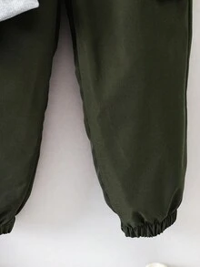 SHEIN 男童拼色插肩袖运动衫和纯色运动裤两件套 - 彩色 - 查看 5