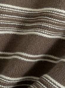 SHEIN Tween Boy Striped Pattern Sweater - Brown - View 6