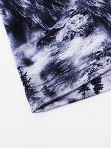 Men Landscape Print Contrast Tape Boxer Brief - Multicolor - View 8