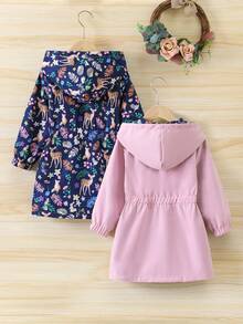 SHEIN Chaqueta Reversible Casual, Versátil Y Cálida Para Niñas - Multicolor - Ver 2