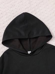 SHEIN 少女心形與字母圖形下擺連肩帽衫