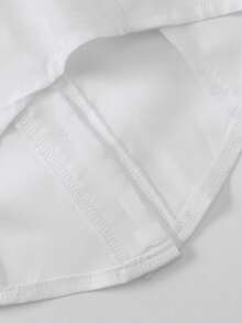 SHEIN Qutie Solid Button Front Shirt - White - View 5