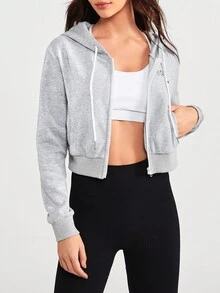 Daily&Casual In thư áo có mũ Jacket thể thao - Xám - Xem 4