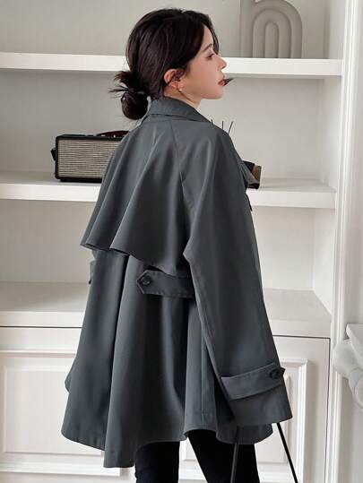 Dazy Star 女士纯色商务休闲风衣，秋季女式夹克，秋季女装