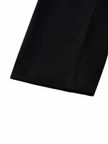 SHEIN Clasi Plus Two Tone Double Breasted Pleated Hem Dress - Black and White - View 6