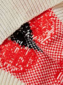 Teen Girl Apple Pattern Drop Shoulder Sweater - Apricot - View 5