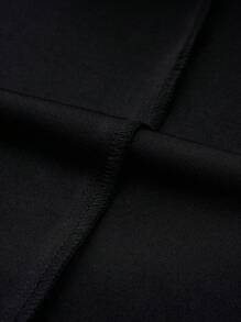 SHEIN Clasi Plus Lapel Neck Double Breasted Belted Dress - Black - View 7