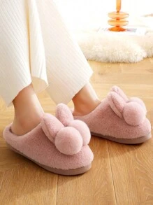 Dép đi trong nhà hình thỏ bông ấm áp dễ thương thời trang thu đông cho nữ - Hồng - Xem 4