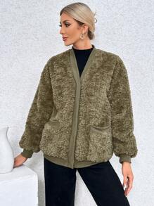 SHEIN Essnce Oversized Plush Coat