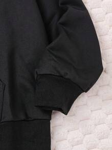 SHEIN 少女心形與字母圖形下擺連肩帽衫