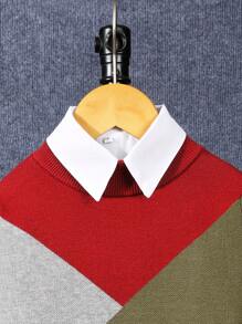 SHEIN 男孩()拼接顏色套頭衫套頭毛衣 - 彩色 - 查看 3