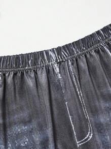 Teen Girls' 3pcs/Set Denim Effect Long Pants - Multicolor - View 6