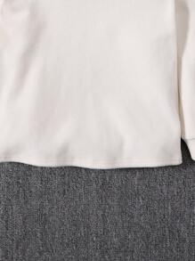 SHEIN Young Boy Letter Graphic Mock Neck Tee - White - View 6