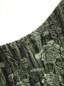 SHEIN Unity 女式花織蕾絲拼接襯衫 - 綠色 - 查看 9