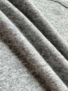 SHEIN Privé Xoắn Nút phía trước Nhiệt Tay áo dài Áo thun - Màu Xám nhạt - Xem 7