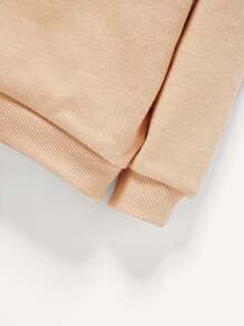 Newborn Baby Boys' Knitted Soft Letter Print Round Neck Sweatshirt Two Piece Set - Multicolor - View 5