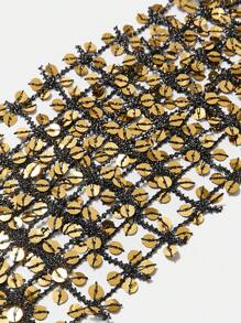 SHEIN BAE 亮片裝飾中空時尚女士圍巾派對配件 - 彩色 - 查看 4